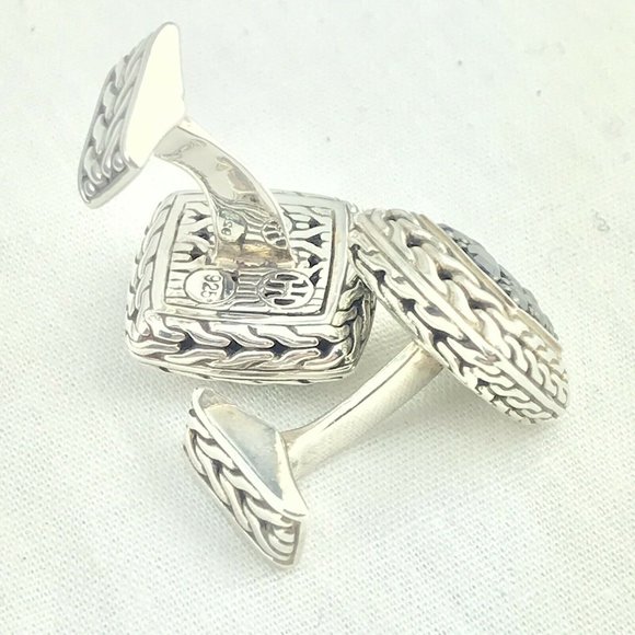 JOHN HARDY CUFFLINKS Classic STERLING SILVER Chain - Picture 6 of 12